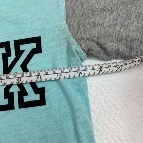 Victoria's Secret PINK Short Sleeve Mint Green/Grey T-Shirt S - Picture 8 of 9
